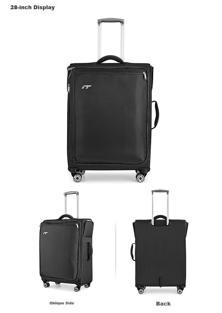 INTERNATIONAL TRAVELLER British IT Suitcase, Travel Luggage with Wheels, Ultra-Light Carry-On Soft Case, 20-Inch, Model 1157, Black 15