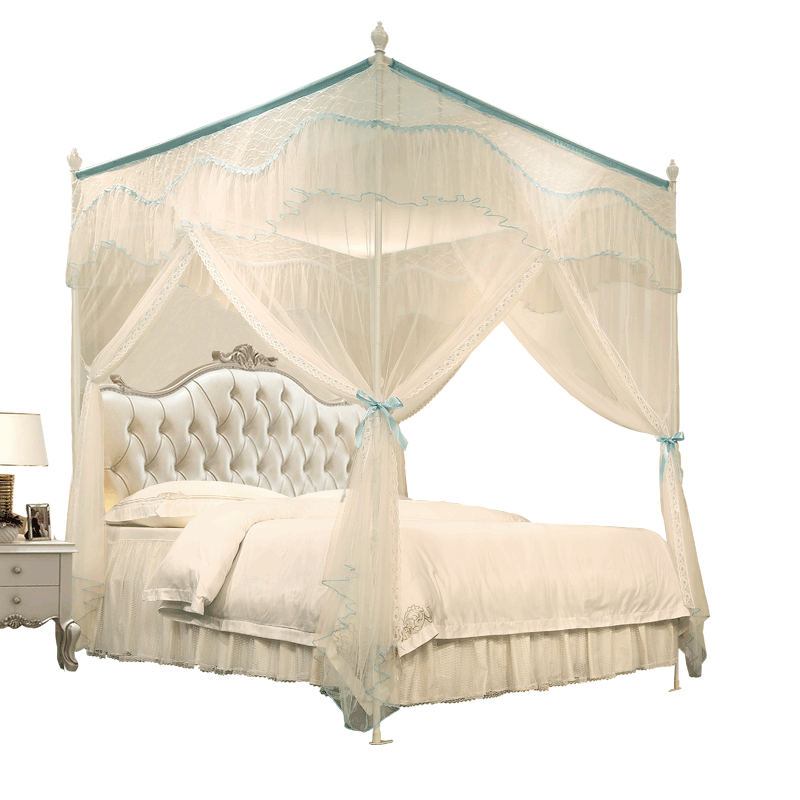FUANNA Home Floor Mosquito Net with Three Doors, Thickened Reinforced Frame for 1.5x2m Bed, Densely Woven And Easy to Assemble/Dismount