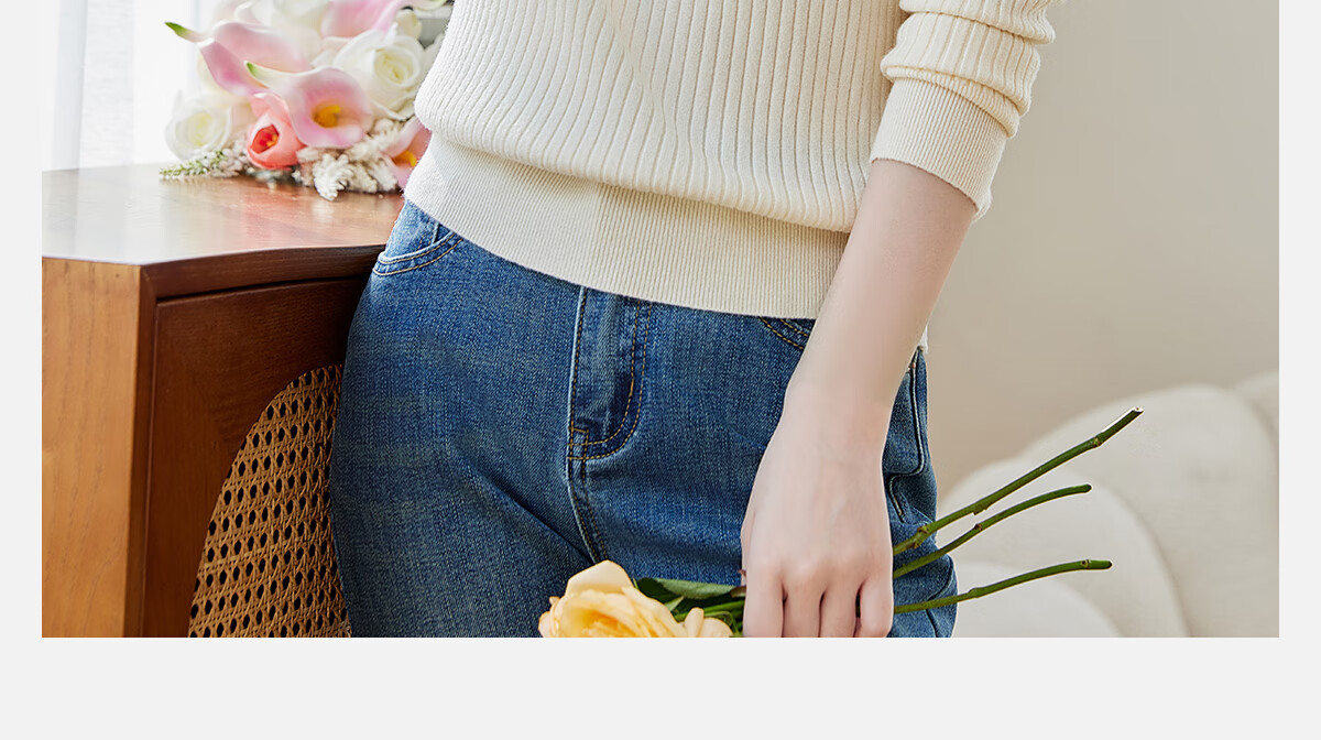 PinCai V-Neck Solid Color Soft Knit Slim Fit Sweater for Women P13QZ3088 2