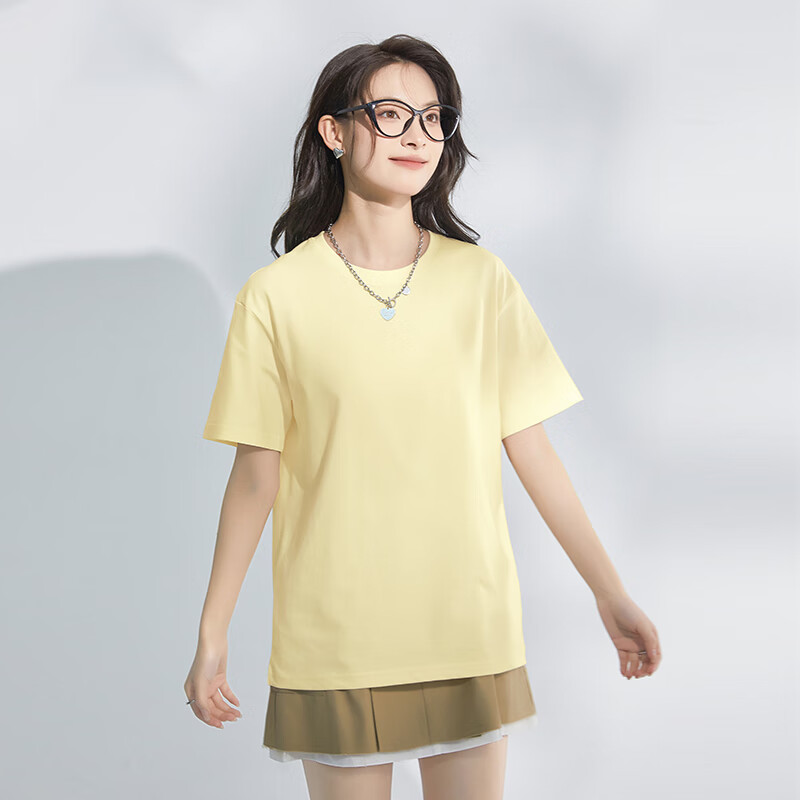 Baleno 100% Pure Cotton Loose Short-Sleeve T-Shirt for Women, 2026 Summer Casual Fashion Versatile College Style Outfit Top 8