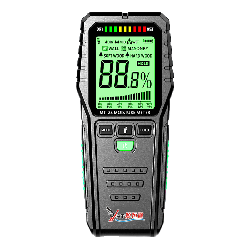 YHT Non-Destructive Inductive Moisture Meter MT28, Furniture Wood Floor Wall Moisture Detector, Water Leak Tester