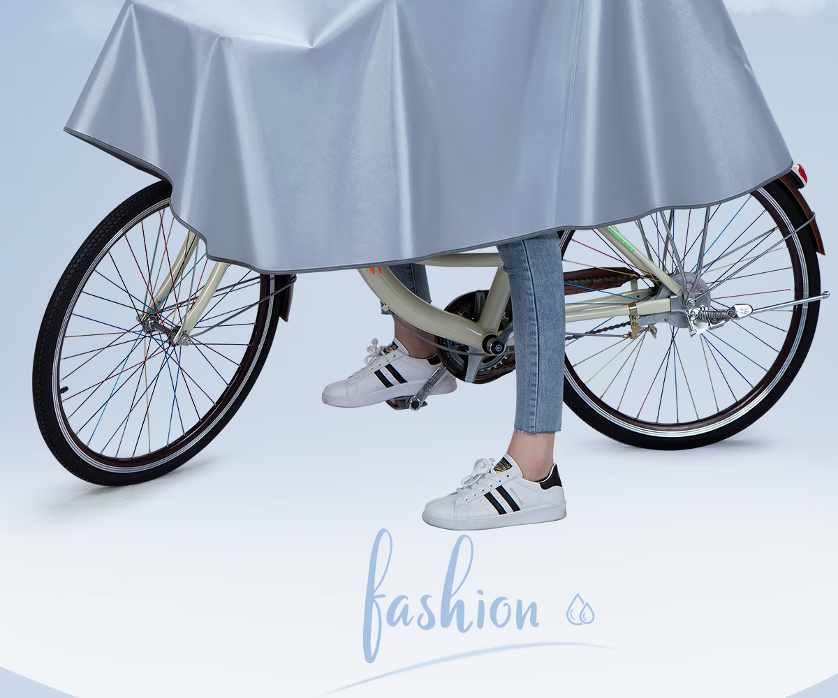 Cheguimu Electric Bicycle Raincoat, Single-Person One-Piece, for Electric Scooters And Bicycles, Riding Rain Poncho, Enlarged And Thickened, Storm-Proof Raincoat 3