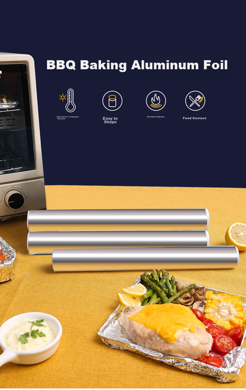 Jing Hui Si Chuang Aluminum Foil Roll [30cm*10m, 2 Rolls] Aluminum Foil for Air Fryer, Oven, Barbecue, Camping And Picnic 1