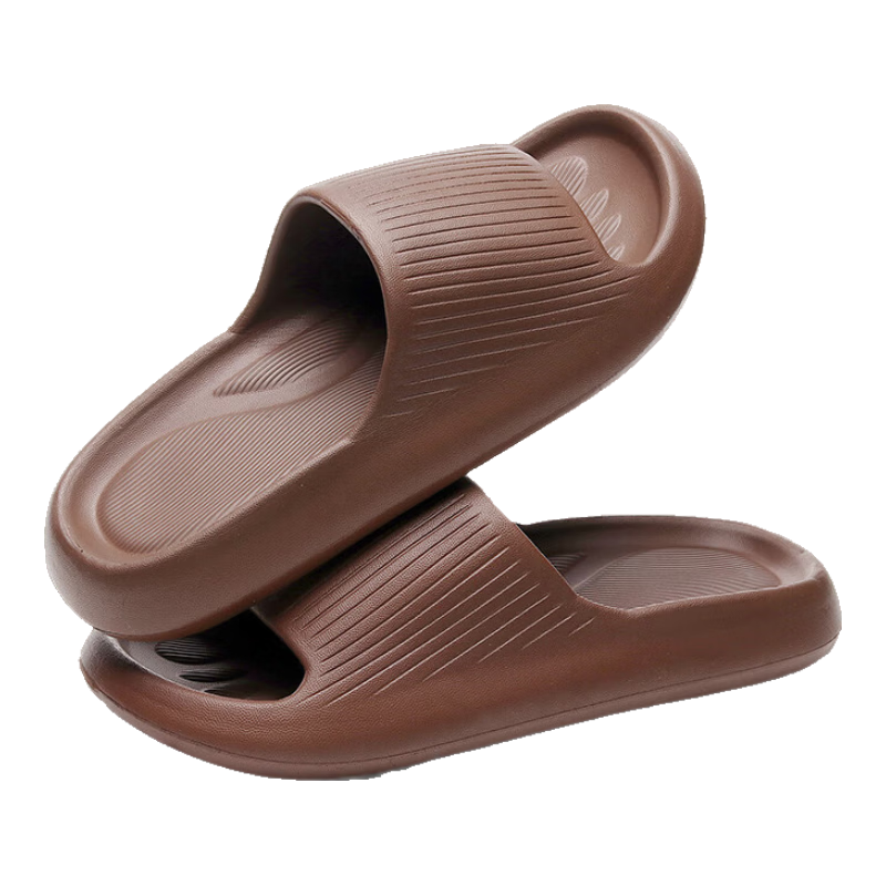 GUOLUOFEI Squishy EVA Slippers for Men And Women, Summer Bathroom Shower Large Size Non-Slip Men's Sandals, Brown, Size 42-43