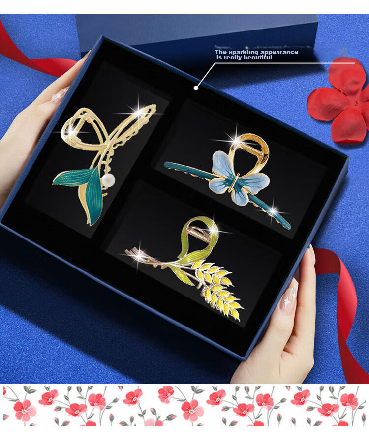 Dijing Hair Clip, High-End Hair Accessory for Women, 2026 New Style Wheat Ear Shark Clip, Back of Head Clip, Birthday Gift for Girlfriend 2