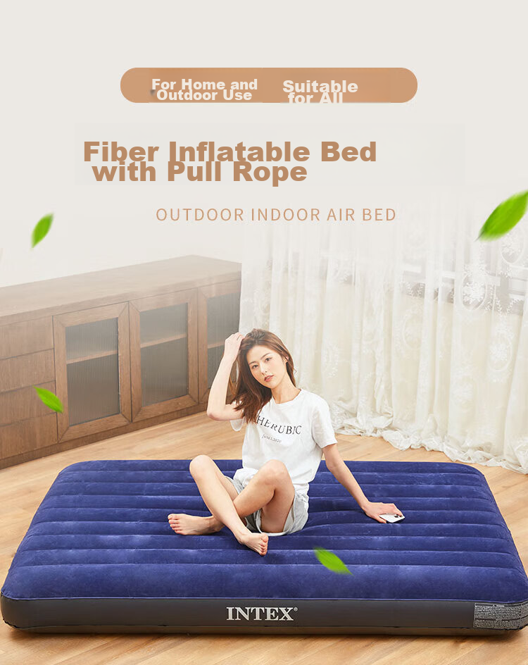 INTEX Automatic Inflatable Mattress for Camping, Outdoor Tent, Camping, Moisture-Proof Pad, Home Use Double Folding Bed 1