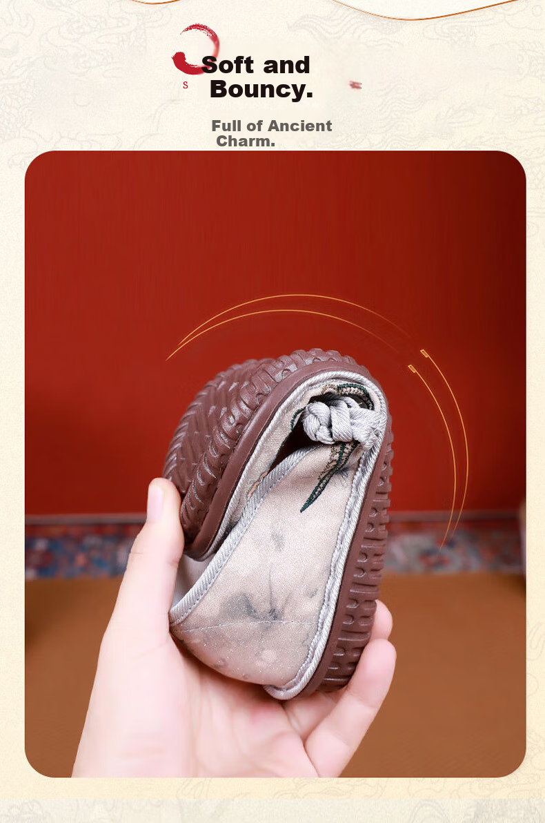 YUZHAOLIN Old Beijing Cloth Shoes, Women's Flats, Soft Sole, Non-Slip, Mom Shoes, Chinese Style Embroidered Flat Shoes Y2S-1001 Size 36 5