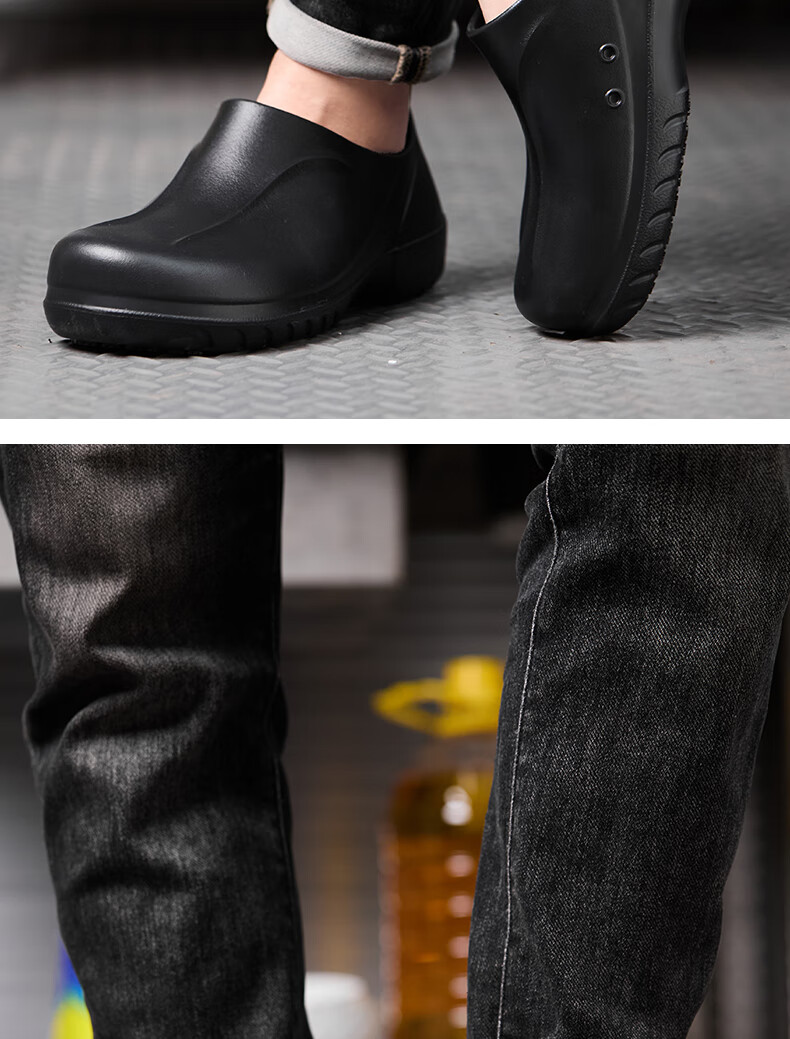 LAOGUANJIA Chef Shoes, Non-Slip, Waterproof, Oil-Resistant, Kitchen Work Anti-Slip Shoes, Lightweight, High-Elasticity, Canteen And Restaurant Work Shoes, SRC 45 13
