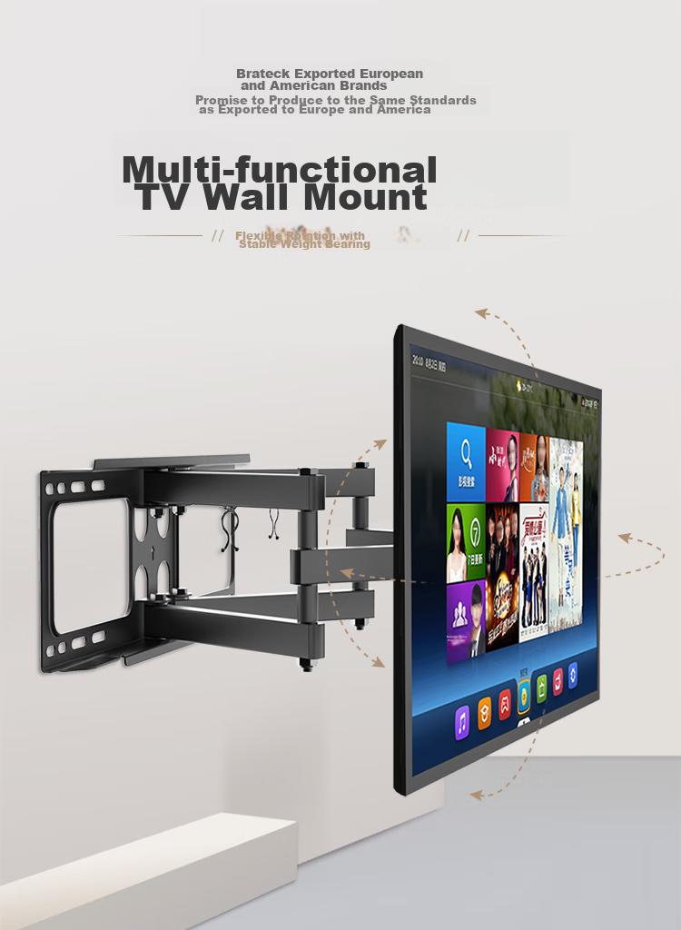 Brateck Beihu 50-100 Inch TV Wall Mount Bracket Rotatable Extendable for Xiaomi Hisense TCL Sony 60/65/70/75/85 Inch X65 5