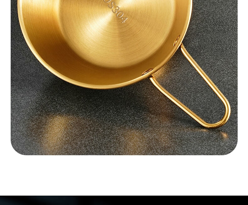 Edo 304 Stainless Steel Bowl Soup Bowl Rice Bowl Cooking Bowl Baby Food Bowl Korean Style Yellow Wine Rice Wine Bowl Gold 12cm 9