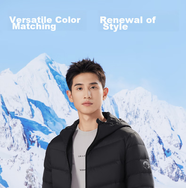 361° Men's Down Jacket Autumn Winter New Lightweight Short Warm Hooded Sports Inner Layer 652544302D-4 16