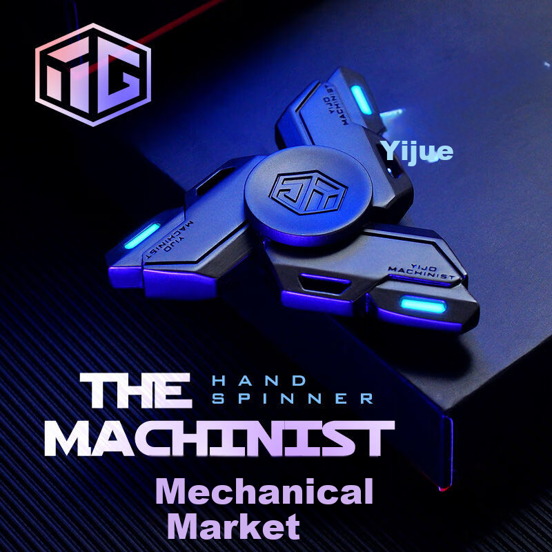 Yueqiuhaian Metal Finger Spinner, Long-Lasting Quiet Luminous Hand Spinner, EDC Stress Relief Toy, Children's Gift for Boys