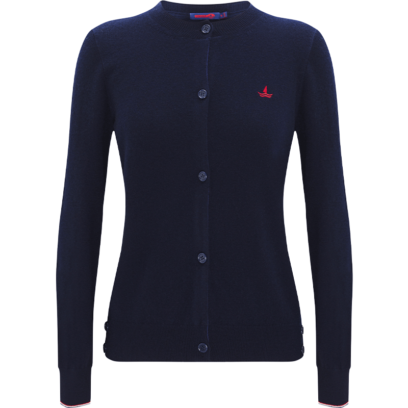 Navy Sail Italy Small Sailboat Women's Knitwear 100% Wool Cardigan Sweater Jacket 2334092021 Blue S