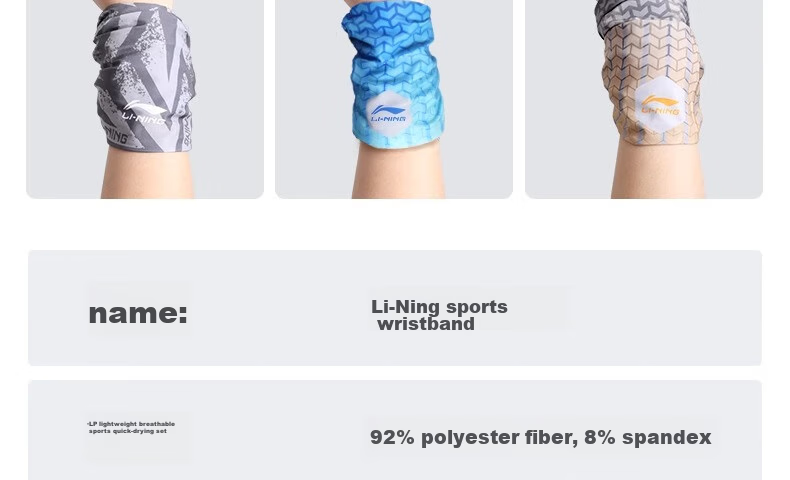 LI-NING Cooling Wristband Sports Fitness Sweat Absorbing Wrist Towel Running Quick-Dry Towel Bench Press Badminton Protective Gear 35
