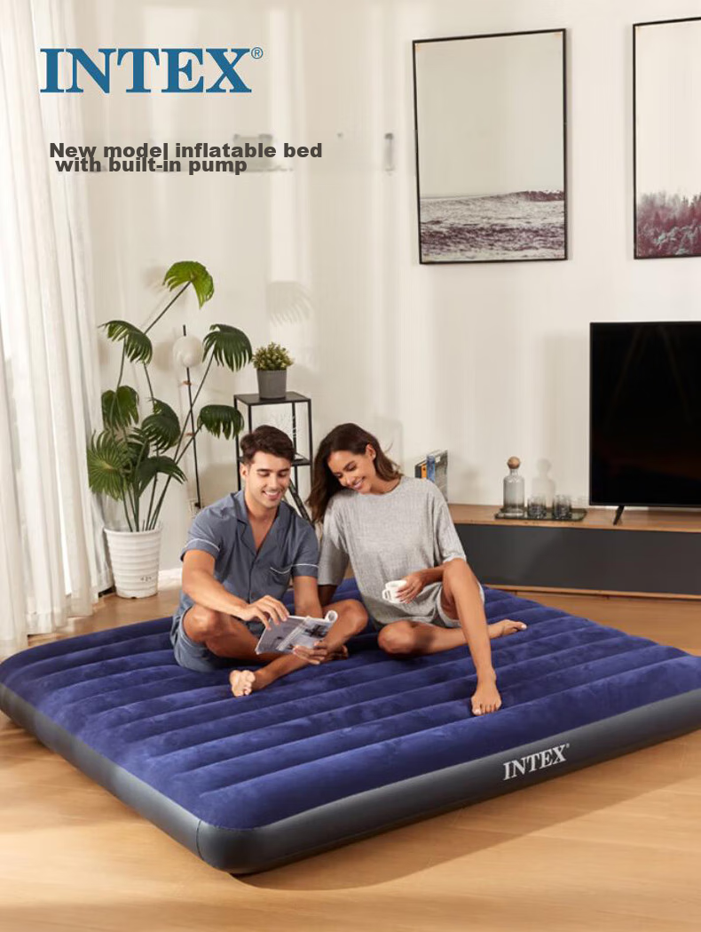 INTEX Inflatable Mattress Car Bed Nap Folding Bed Hospital Companion Single Air Mattress Outdoor Moisture-Proof Mat 64756D 1