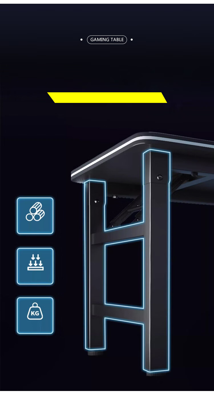 Huakaizhixing Computer Desk, Folding Floor-Standing Computer Table, Gaming Desk, Study Desk, BGZ765 Black, 140*60 11