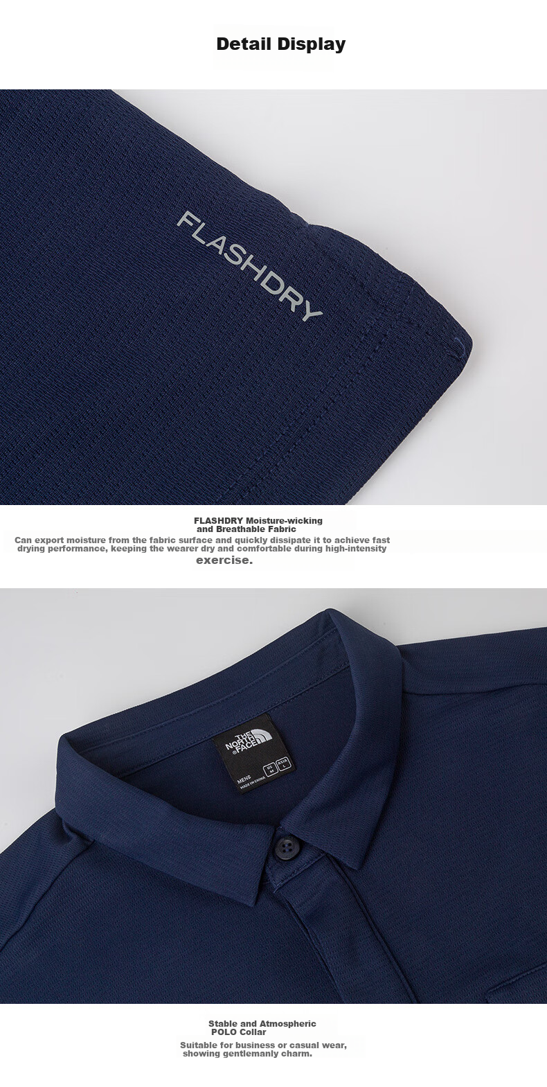 The North Face Men's Outdoor Quick-Dry Breathable Short-Sleeve Polo Shirt, 8AV2 Navy Blue/8K2, Size S 9