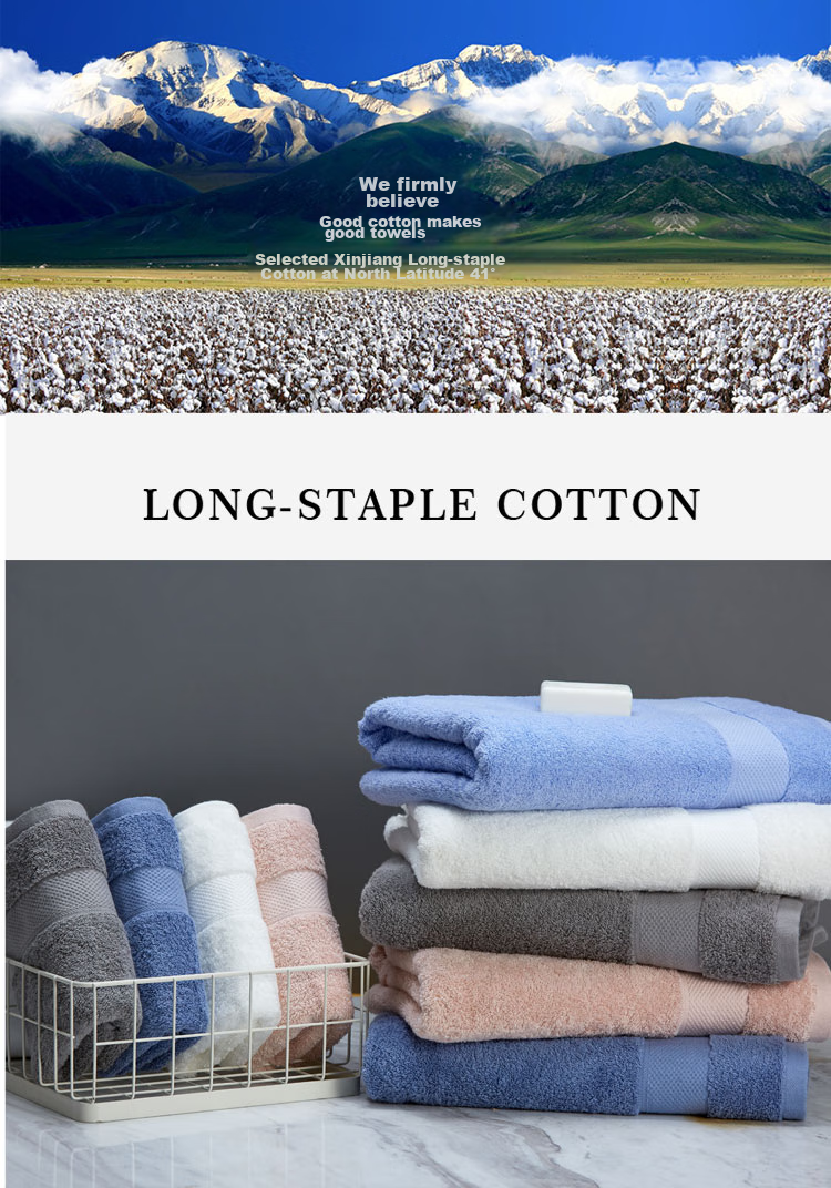 Grace Pure Cotton Bath Towel A-Class Thickened Quick-Dry Highly Absorbent Unisex Bath Towel 310g Beige 2