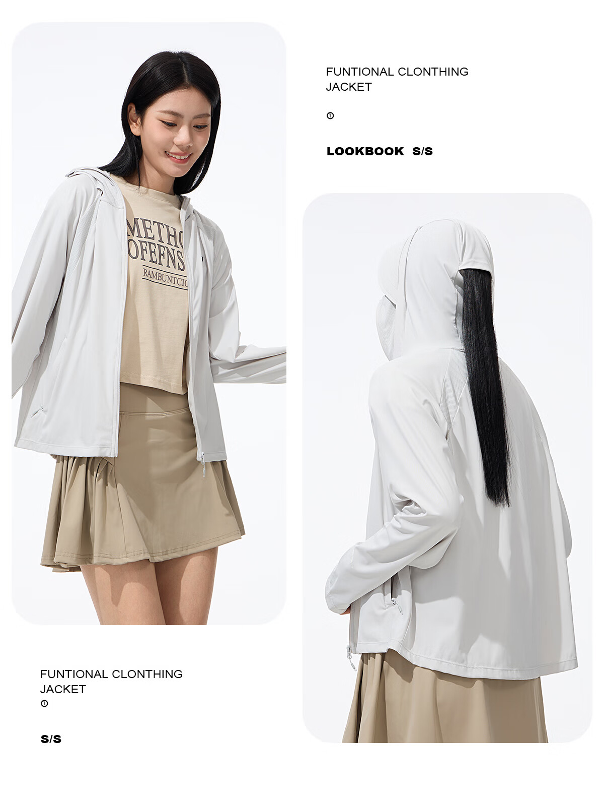 CAMEL [Panda Collaboration], Cool White Outdoor Sun Protection Clothing for Men And Women, UV-Resistant Ice-Cool Sun Protection Garment 38