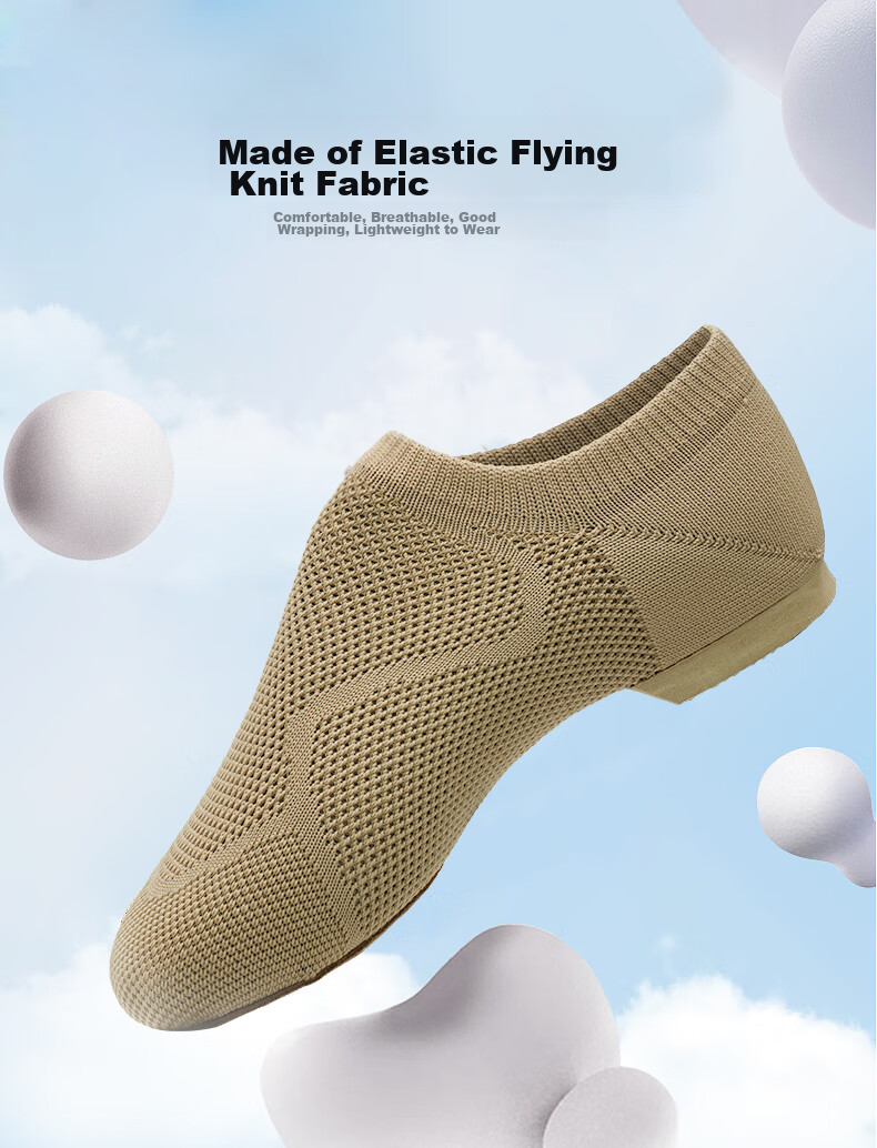 Sansha Ballet Teacher Shoes, Jazz Dance Shoes with Soft Soles And Breathable Flyknit Upper, Modern Dance Practice Shoes, Brown, Size 38 1