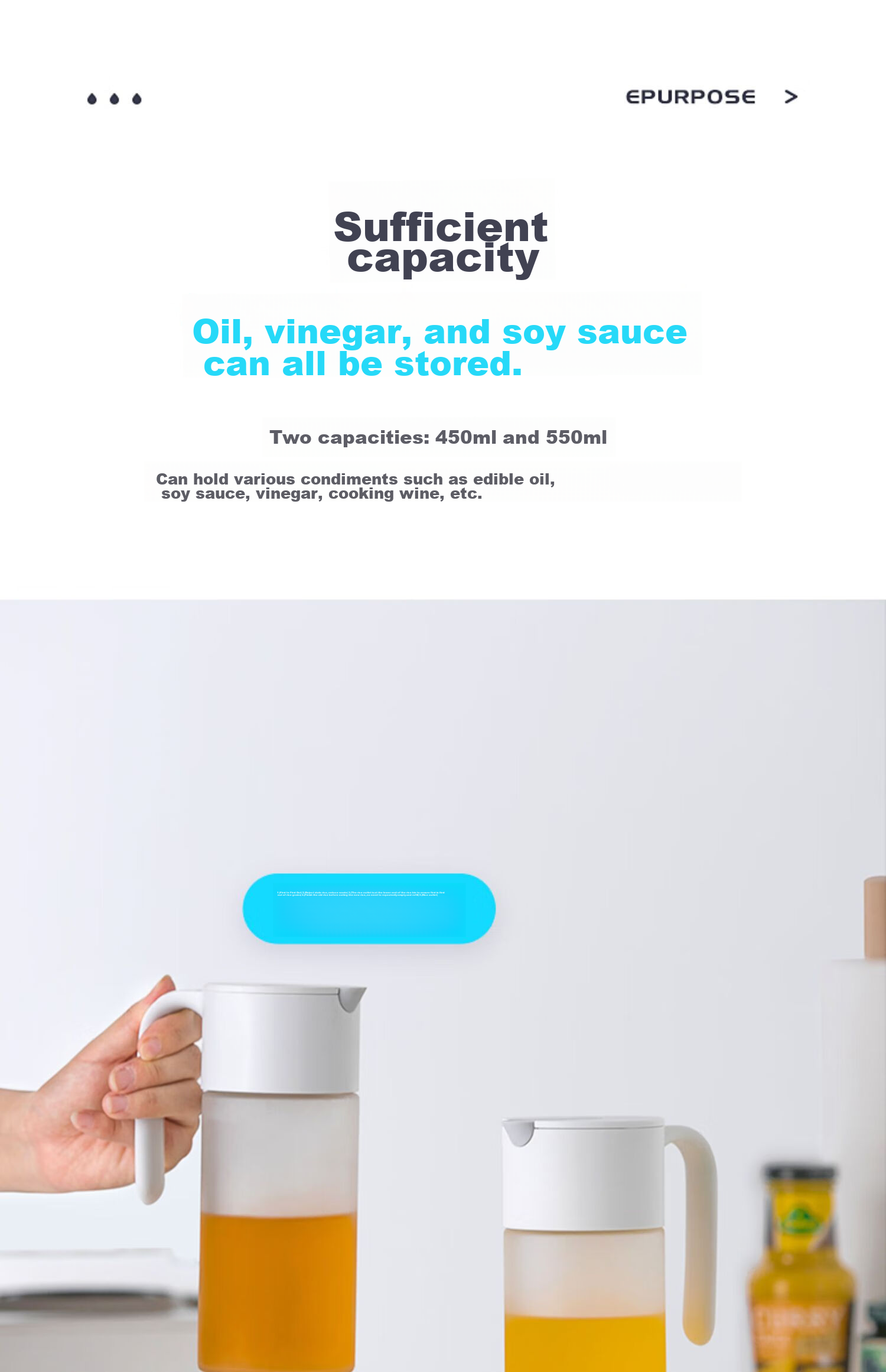 CHAHUA Automatic Opening And Closing Oil Dispenser, Kitchen Antibacterial Ag+ Silver Ion 550ml, Leak-Proof Nozzle for Soy Sauce, Vinegar And Cooking Wine Bottle 15
