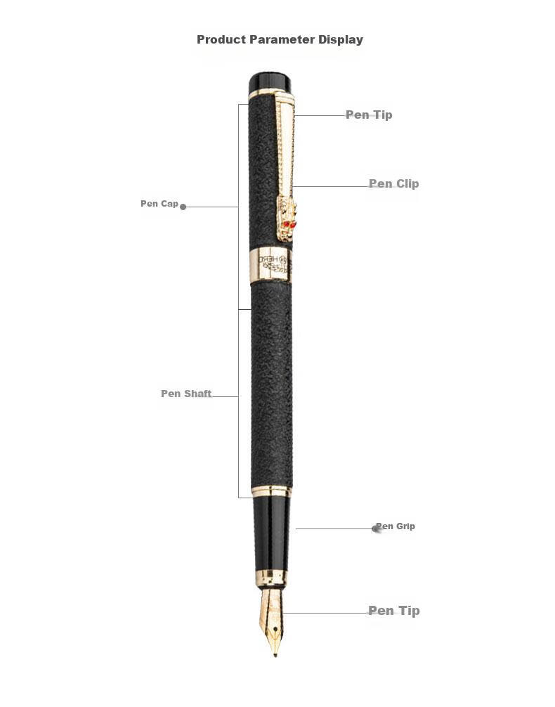 HERO Fountain Pen Black Velvet Sand Iridium Nib Ink Pen 6006 4