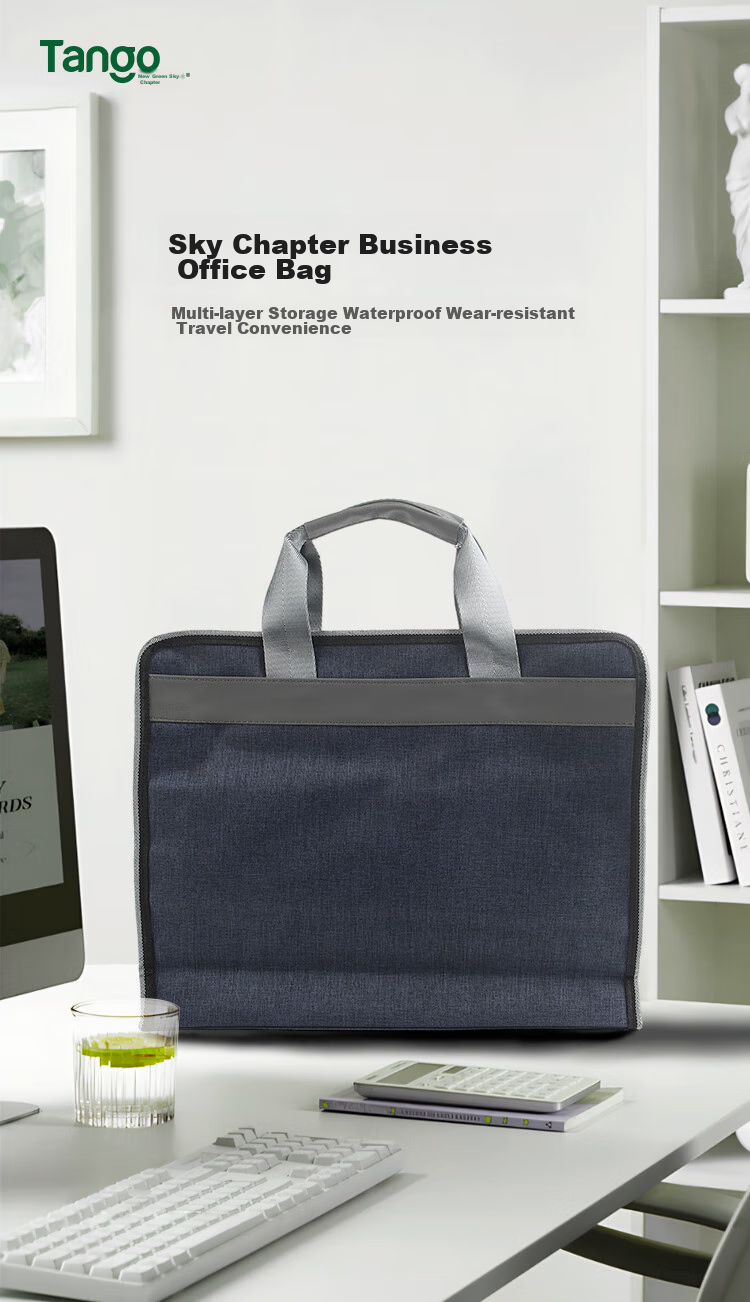TANGO Three-Dimensional Office Handbag/conference Bag/business Bag/document Bag/laptop Bag/briefcase Business Storage Bag for Men And Women, Thickened, Blue LH759 2