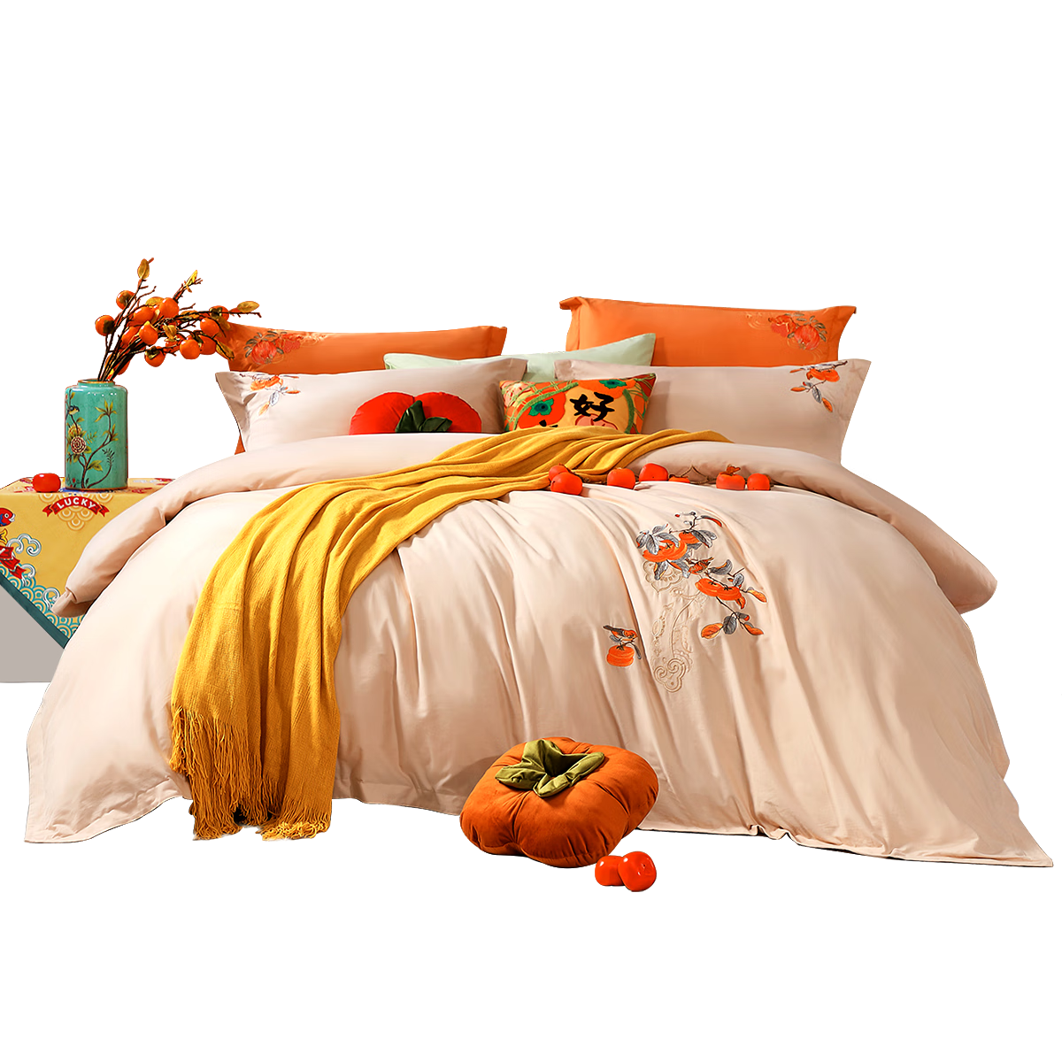 FUANNA Four-Piece Set, All-Cotton Brushed Class A Bedding, 60s Xinjiang Long-Staple Cotton Thickened Bedding, Single/double Size 203*229cm