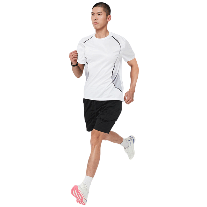 BURUITE Ice Silk Sports Set for Men, Badminton Outfit, Fitness Quick-Dry Summer Table Tennis T-Shirt, Tennis Clothes, Running Jersey