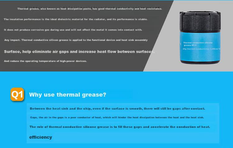 NVV NT-4 Thermal Silicone Grease, CPU Cooling Paste, Heat Conductor for Mobile Phone Chips, Desktop And Laptop Graphics Card Cooling, Thermal Conductivity 4.0W/20g Large Capacity 11