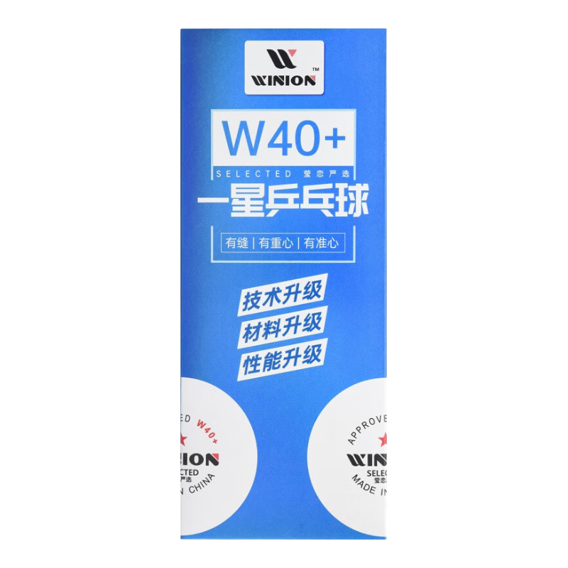 WINION Selected Table Tennis Balls, One-Star W40+, New Material, One-Star Competition And Training Balls, White, Pack of 30
