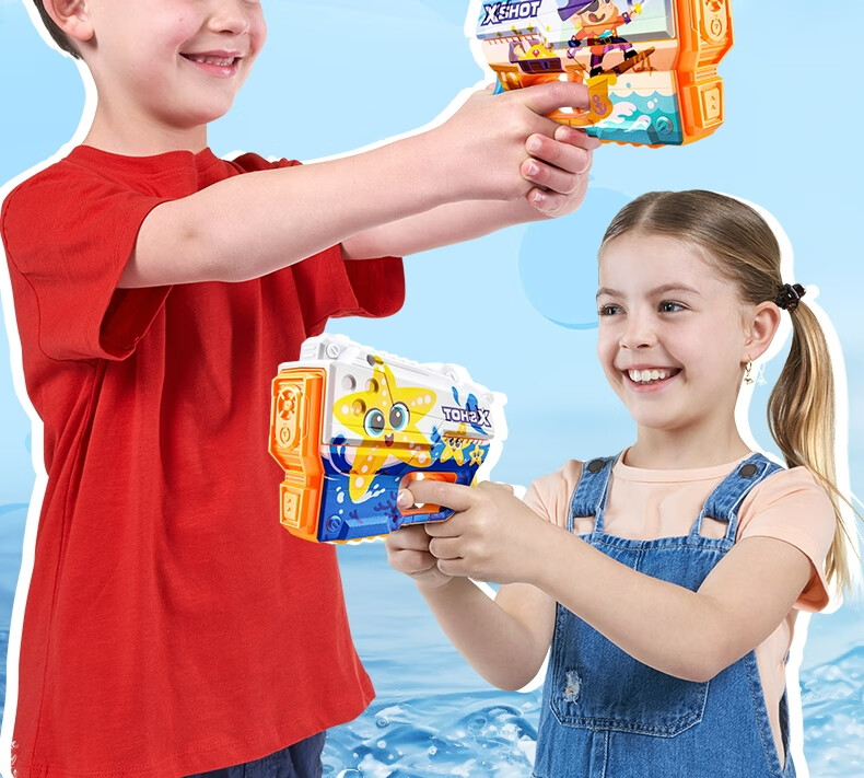 ZURU X Special Attack Colorful Cartoon Quick-Fill Water Gun, Seasonal Outdoor Beach Water Toy for Boys And Girls, Bathing Squirt Gu 7