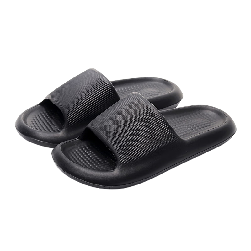 GUOLUOFEI Home Slippers for Men And Women, Indoor Non-Slip EVA Soft Sole, for Bathing And Summer Outdoor Wear, Black, Size 42-43