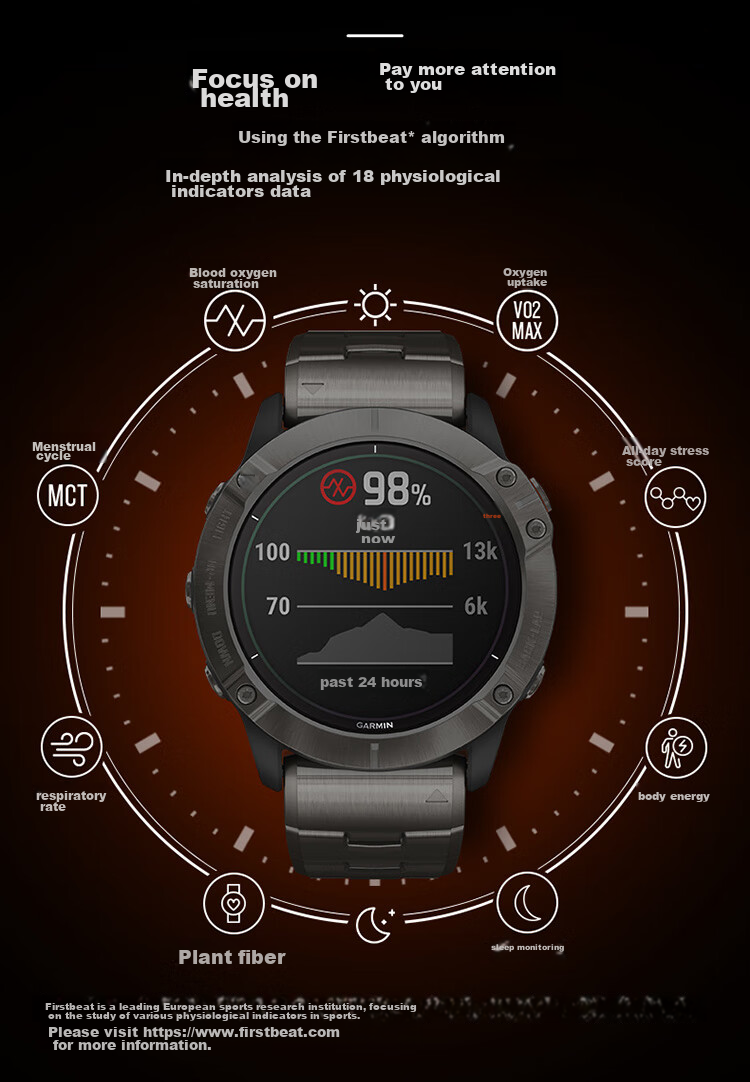 GARMIN Watch Compatible with Type-C Adapter (Free Gift, Not Sold Separately) 6