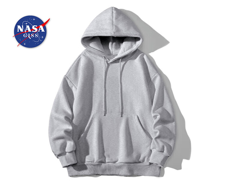 NASA GISS Official Collaboration Hoodie for Men And Teenagers, Trendy Loose-Fit Solid Color Sports Casual Versatile Jacket for Me 7