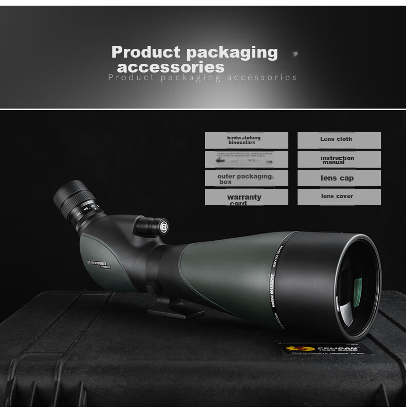 Bresser Zhengtu 9-27x Large Aperture Monocular High Magnification High Definition Low Light Night Vision Bird Watching Telescope, Professional Grade Waterproof Telescope 22