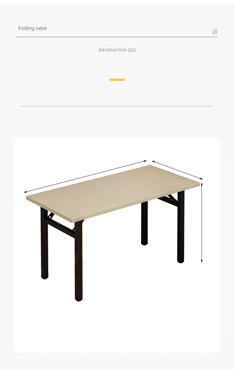 XINGKAI Folding Computer Desk, Long Table, Folding Study Desk, Spring Table, Training Table, Single White 100*50 7