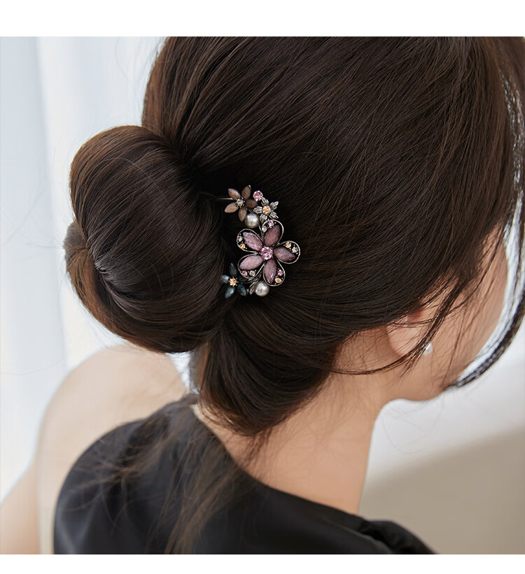 CHIMERA U-Shaped Hairpin, Back of Head Bun Maker, Hair Fork for Chignon, Hair Stick for Qipao And Hanfu, Women's Mid-Autumn Festival Gift 7