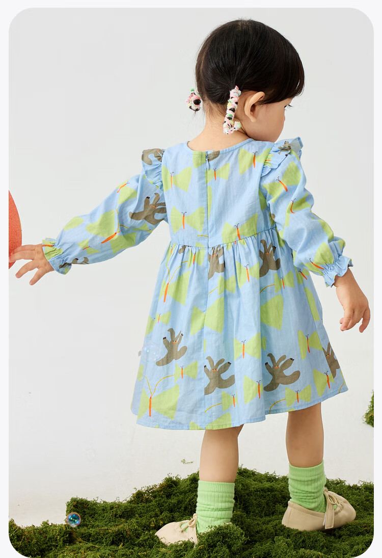 Minibala Girls' Pure Cotton Dress, Sweet Spring New Style [Artist Collaboration] 11