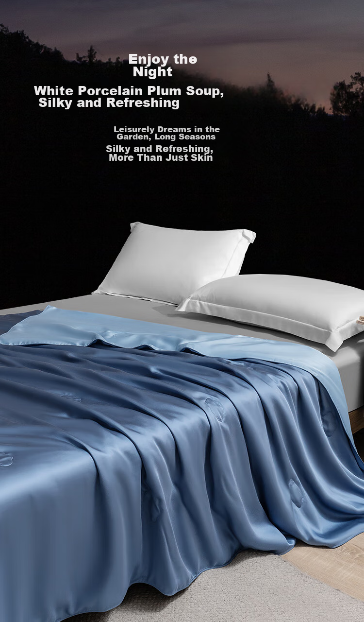 JD Original Silk Comforter, Lanjing Tencel Summer Cooling Quilt, Air Conditioning Comforter, 100% Silk Cooling Blanket, 1.8x2.1m 12