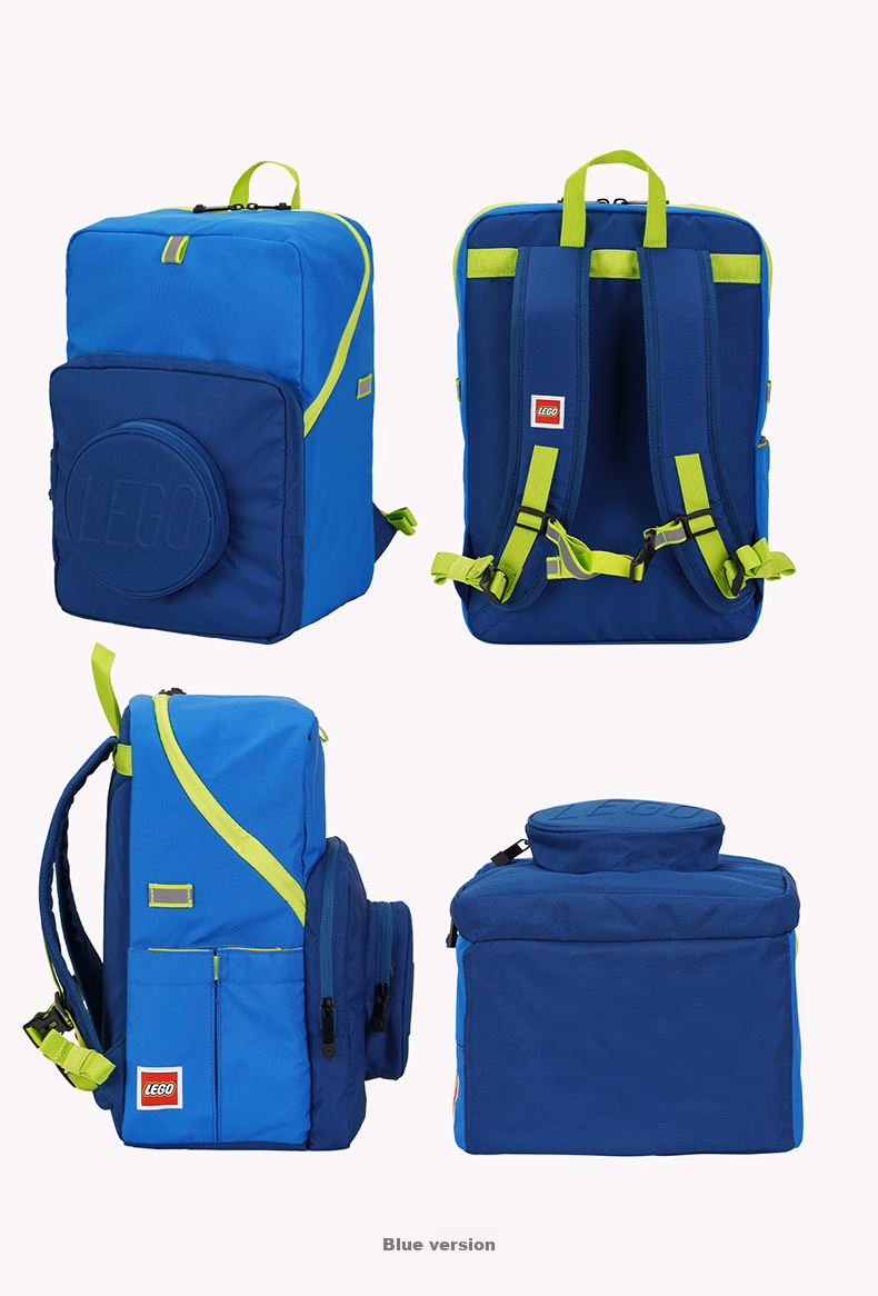 LEGO Elementary School Backpack for Grades 1-6, Large Capacity Backpack with Multiple Pockets, Light Blue-Green Color, 20224 Gift 18