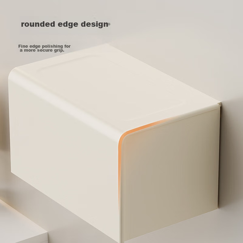 JD Jingzao No-Drill Tissue Box, Space Aluminum, Nail-Free Adhesive, Bathroom Storage, Toilet Roll Holder, Wall-Mounted Storage, Corner Shelf Other