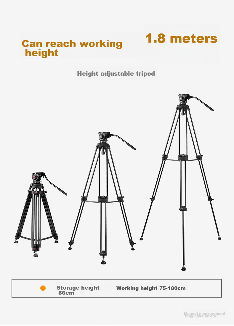 Hakutatz Hakutatz 2061 Camera Tripod, Professional Photography Gimbal, Camera Tripod, Micro Film Wedding Video Live Streaming Sliding Rail, Hydraulic Damping Gimbal 7