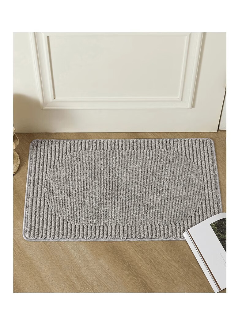 BULULOM Bathroom Non-Slip Foot Mat, Absorbent Bath Mat, Thickened Door Mat for Bathroom, Natural - Dark Gray 40*60cm 16