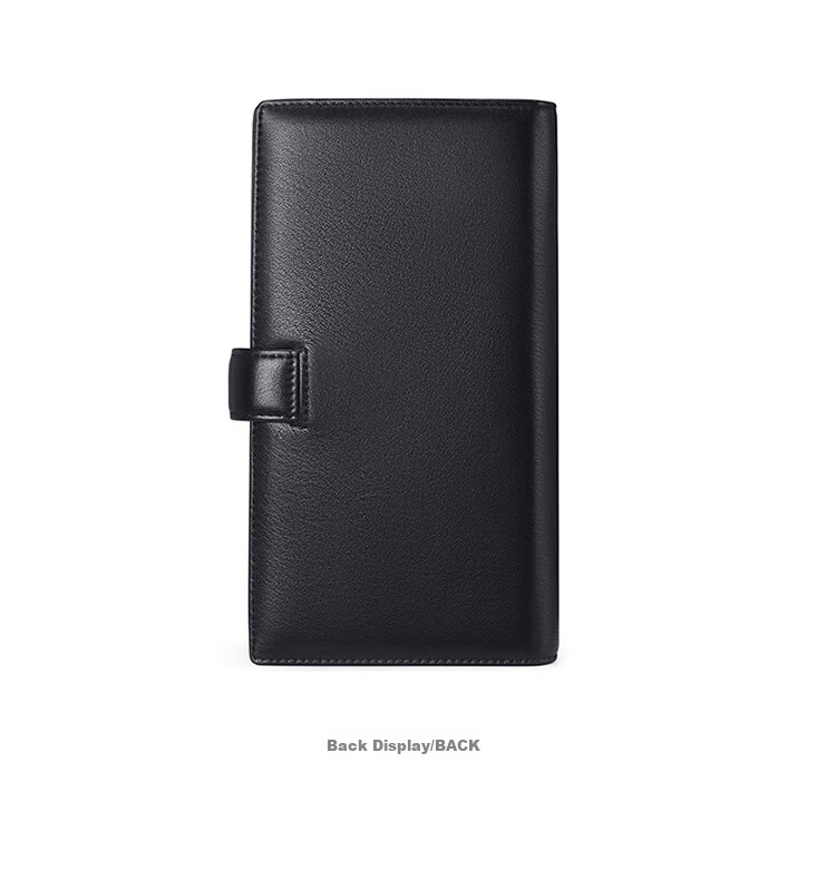 GOLF Card Holder for Men, Top-Grain Leather, Multi-Slot Large Capacity, Bank Card Pouch, Anti-Theft Long Wallet, ID Holder, Business Money Clip, 5V718394J Black 18