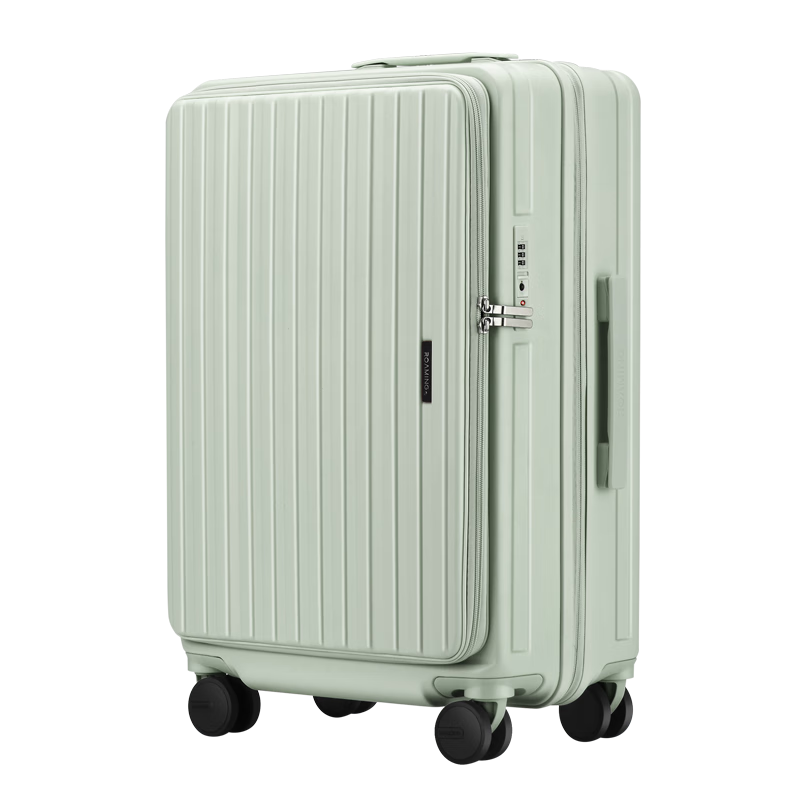 ROAMING Side-Opening Large Capacity Suitcase, Zipper Trolley Case, Travel Luggage for Men And Women, Jade Green Color, 24 Inches