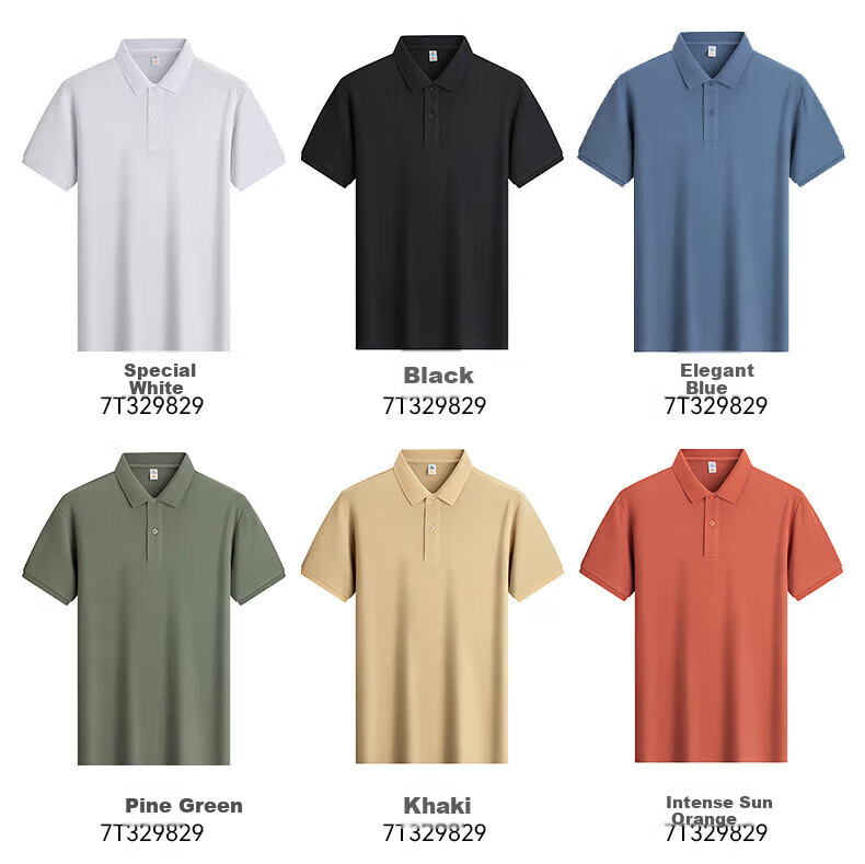 ROMON Short-Sleeve Polo Shirt for Men with Collar, Summer Business Casual Versatile Solid Color Top 8827 7