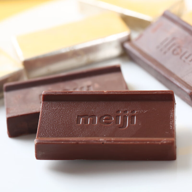 明治钢琴黑巧克力盒装26片120g(代可可脂) 日本进口零食生日礼物