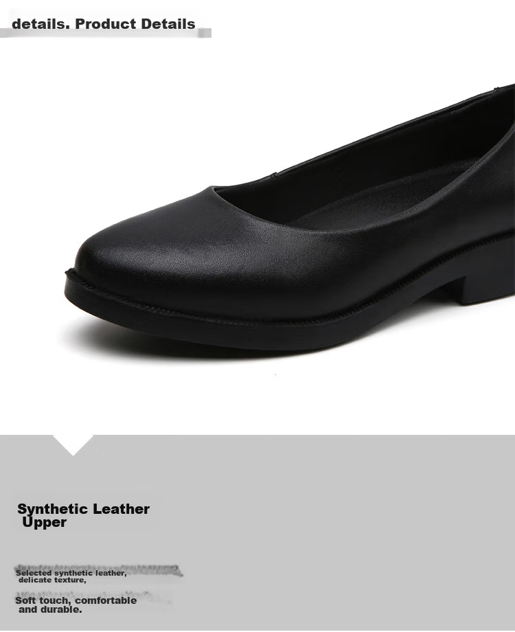 CARTELO Professional Work Shoes, Women's Comfortable Leather Shoes, KDLDX-9577, Black, Size 39 5