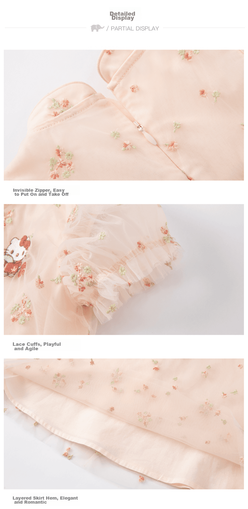 DAVE & BELLA HelloKitty Collaboration DAVE & BELLA Girls' Summer Dress, Baby Hanfu Infant Dress 8